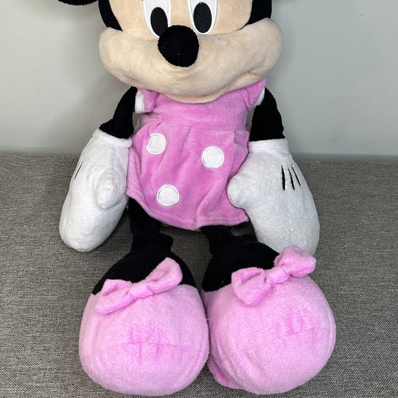 Disney Large Minnie Mouse Plush 25" Pink Polka Dots Stuffed Toy Age 2+ - Picture 2 of 14